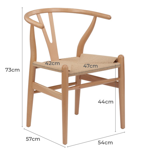 Milan Direct Natural Premium Hans Wegner Replica Wishbone Chairs